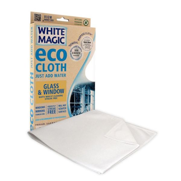 MICROFIBRE WINDOW/GLASS CLOTH WHITE 32CMX32CM WHITE MAGIC - CLEANING ...