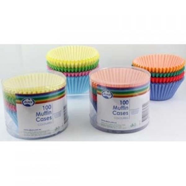 MUFFIN CASES COLOURED (100) - 107172