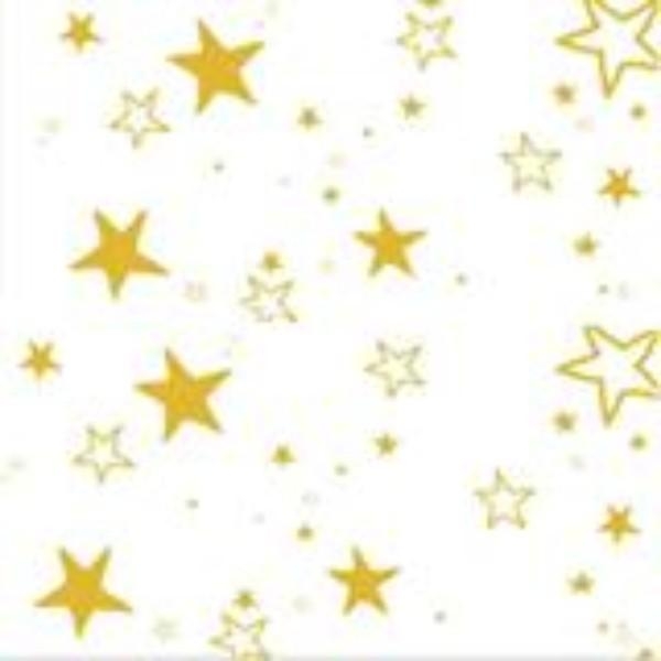 TABLECLOTH RECTANGLE GOLD STARS PLASTIC 137 x 274cm - 388181