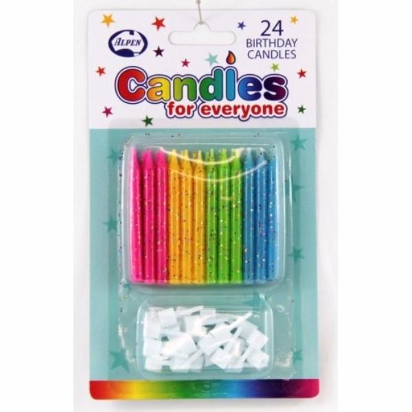 CANDLE GLITTER WITH HOLDER PKT24  - 431126