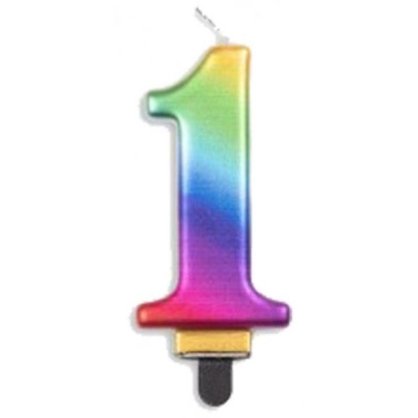 CANDLE NUMBER 1 ea RAINBOW - 431231