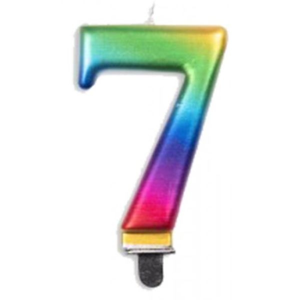 CANDLE NUMBER 7 RAINBOW - 431237
