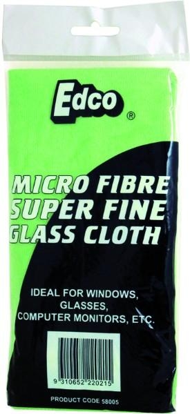 MICROFIBRE GLASS CLOTH GREEN SUPERFINE EDCO (40cm X 40cm) - 58005