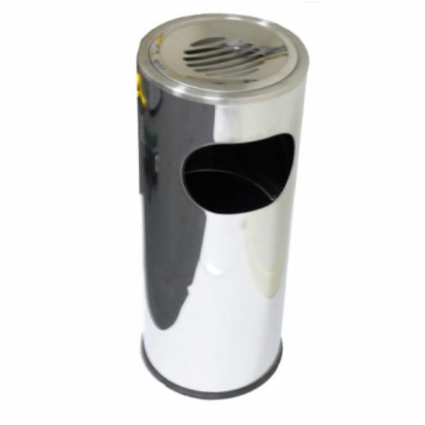 ASH TRAY STAND WITH RUBBISH BIN S/S GRATED TOP - ASH30