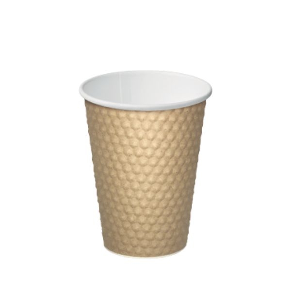 CUP 12oz COFFEE BROWN DIMPLE PK 25 (CTN 500) - CA-DMPL12-BRN