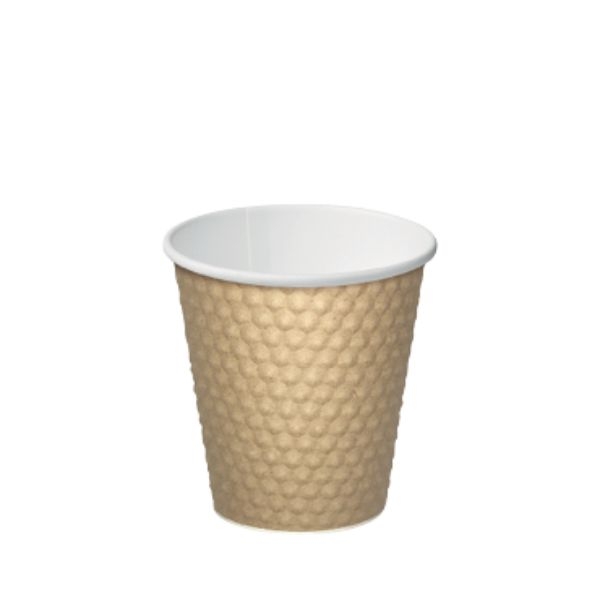 CUP 8oz COFFEE BROWN DIMPLE PK 25 (CTN 500) - CA-DMPL8-BRN