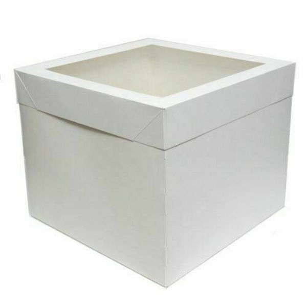 CAKE BOX WHITE SQUARE 10x10x10" (PACK 10 ONLY) WINDOW  - CB101010
