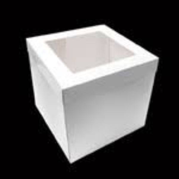CAKE BOX WHITE B-FLUTE CORRO 12x12x14 PK5 - CB121214