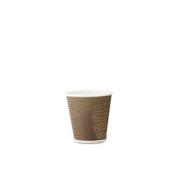 CUP 8oz COFFEE CHECKERED TRIPLE WALL BROWN PK25  (CTN500) - CCBRN8