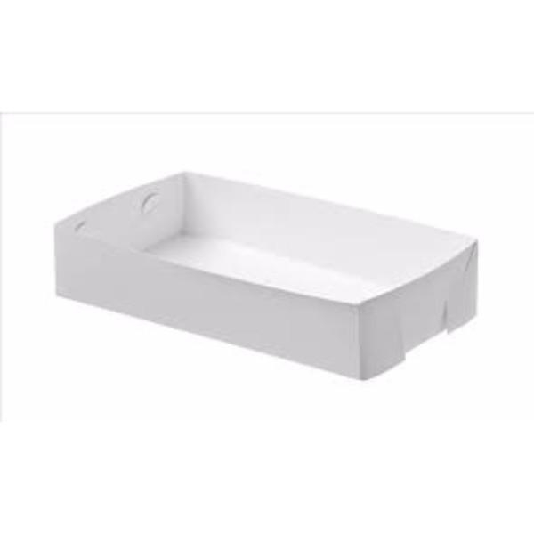 TRAY CAKE LARGE 24W 255x175x55 WHITE PACK200 - CTLGE