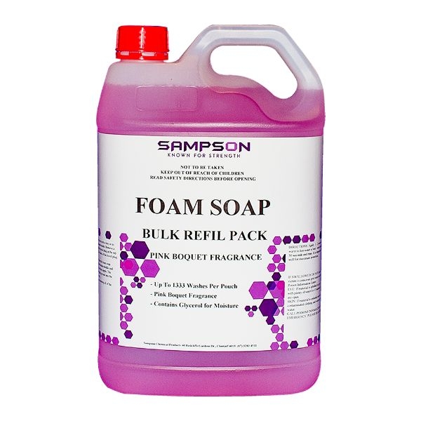 FOAM SOAP REFILLABLE PINK SAMPSON 5LTR - FOAMS05