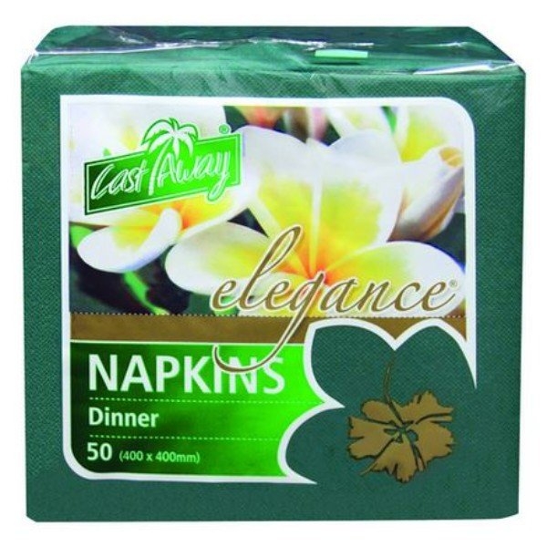 NAPKIN 2PLY DINNER ELEGANCE PINE GREEN PKT50 CTN500 - NAP2PDPG-PK
