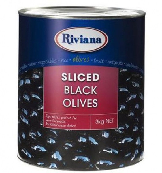 OLIVES BLACK SLICED 3KG RIVIANA ea (CTN6) - Click for more info