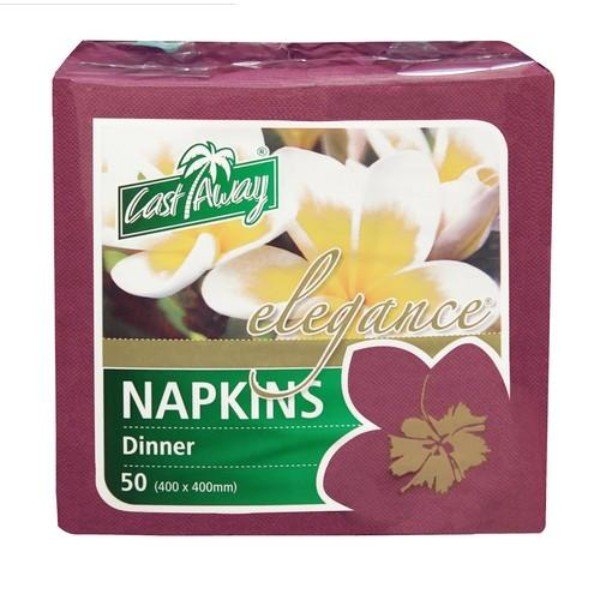 NAPKIN 2PLY DINNER ELEGANCE WINE RED - NCPS6707