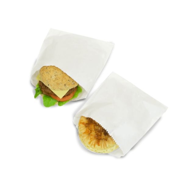 BAG NO 2 SQUARE GREASEPROOF LINED WHITE PKT500 - PB-2SQGPL-WHT