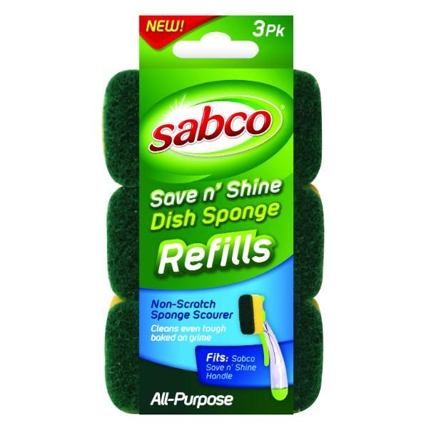 DISH SPONGE REFILL PK3 SABCO (save n shine) - SAB60082