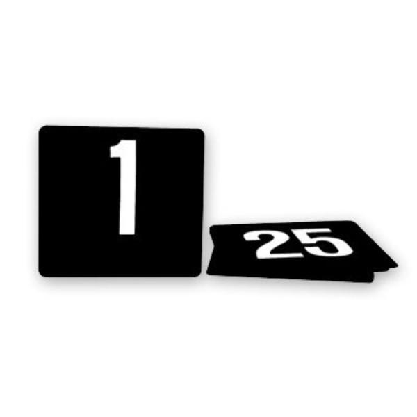 TABLE NUMBER SET 1-50 WHITE ON BLACK (95mm x 105mm) - TI70256